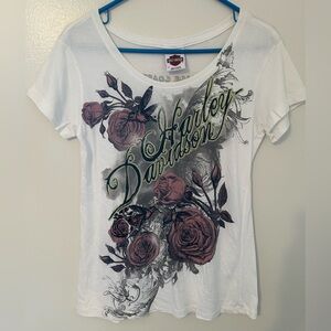 HARLEY DAVIDSON WOMAN’S TEE. SIZE M FEMININE FIT. PALM BAY FL, HARLEY DAVIDSON.